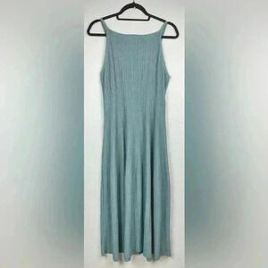 CURRENT AIR Women’s Medium Metallic Knit MIDI Dress High Neck Spaghetti Strap